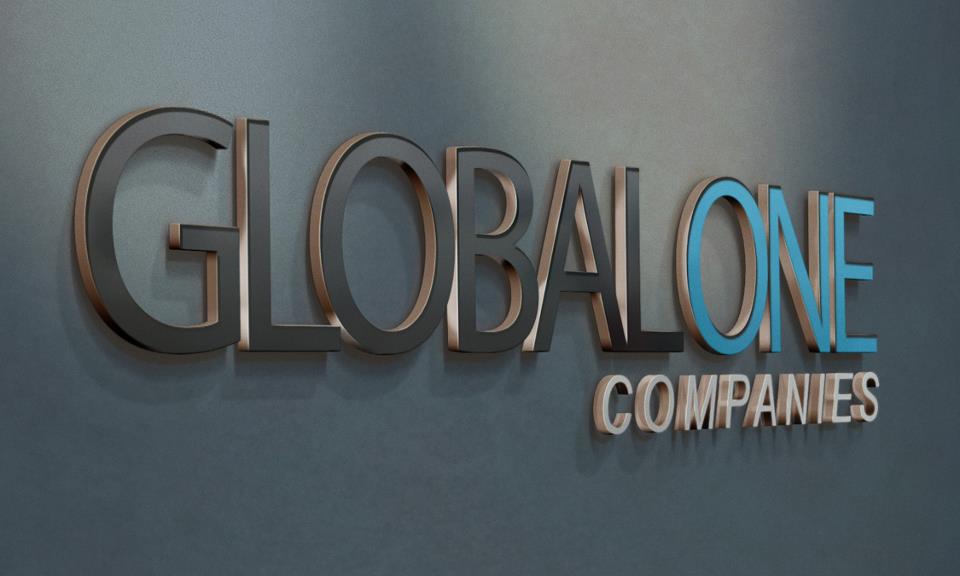 First co. Global one. One Company. Global New. One Company logo.